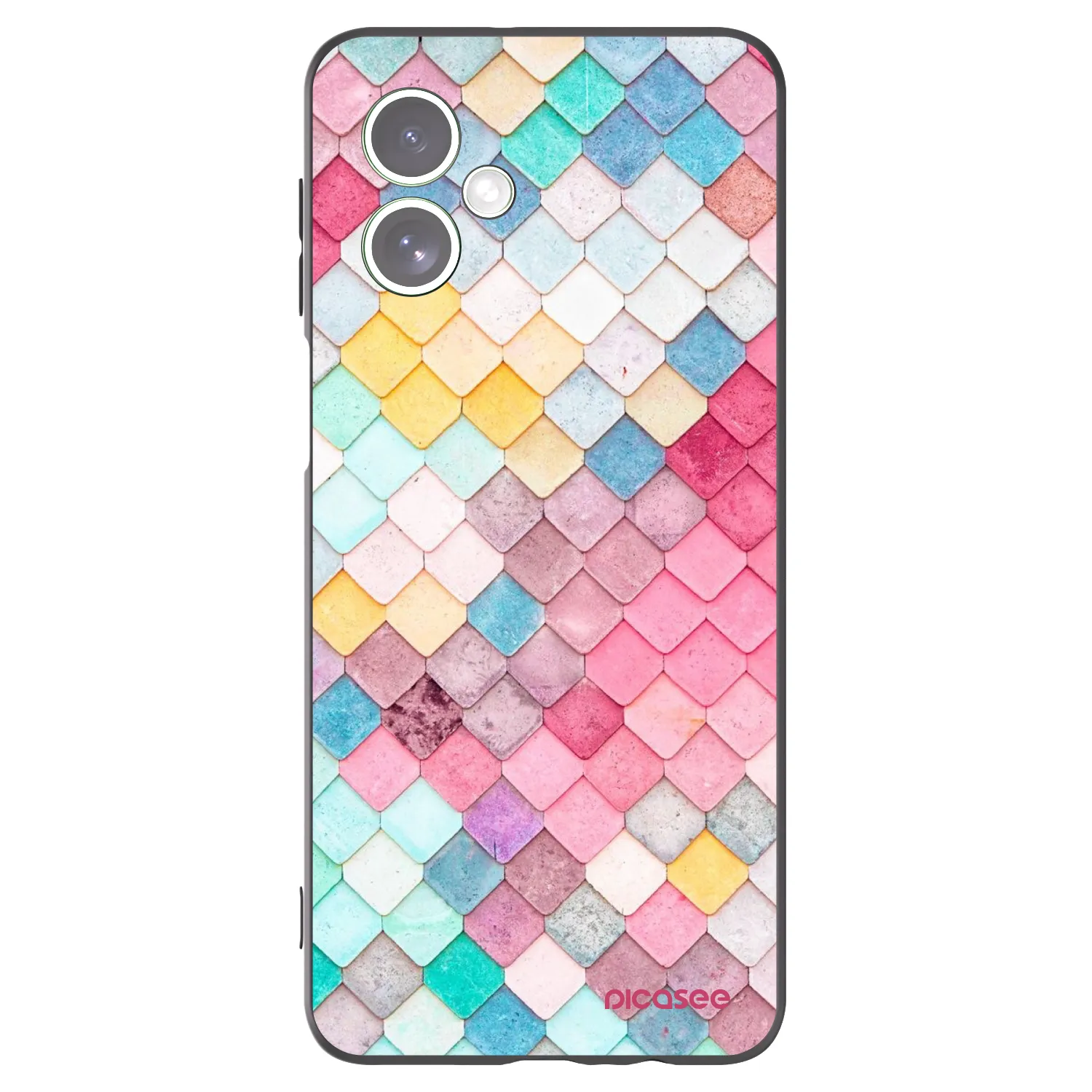 Picasee Μαύρη θήκη σιλικόνης για Motorola Moto G54 5G - Colorful roof