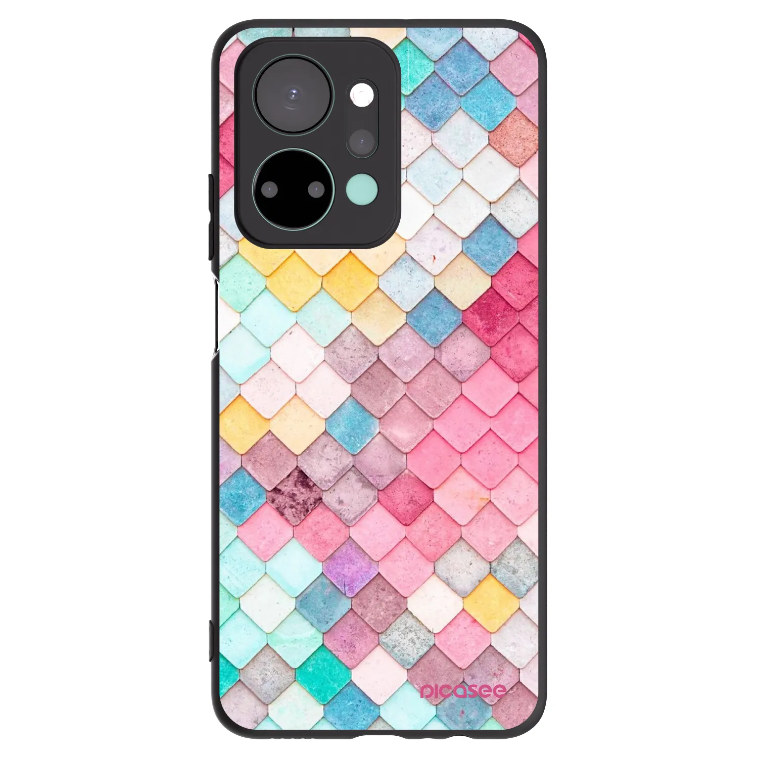 Picasee Μαύρη θήκη σιλικόνης για Honor X7a - Colorful roof