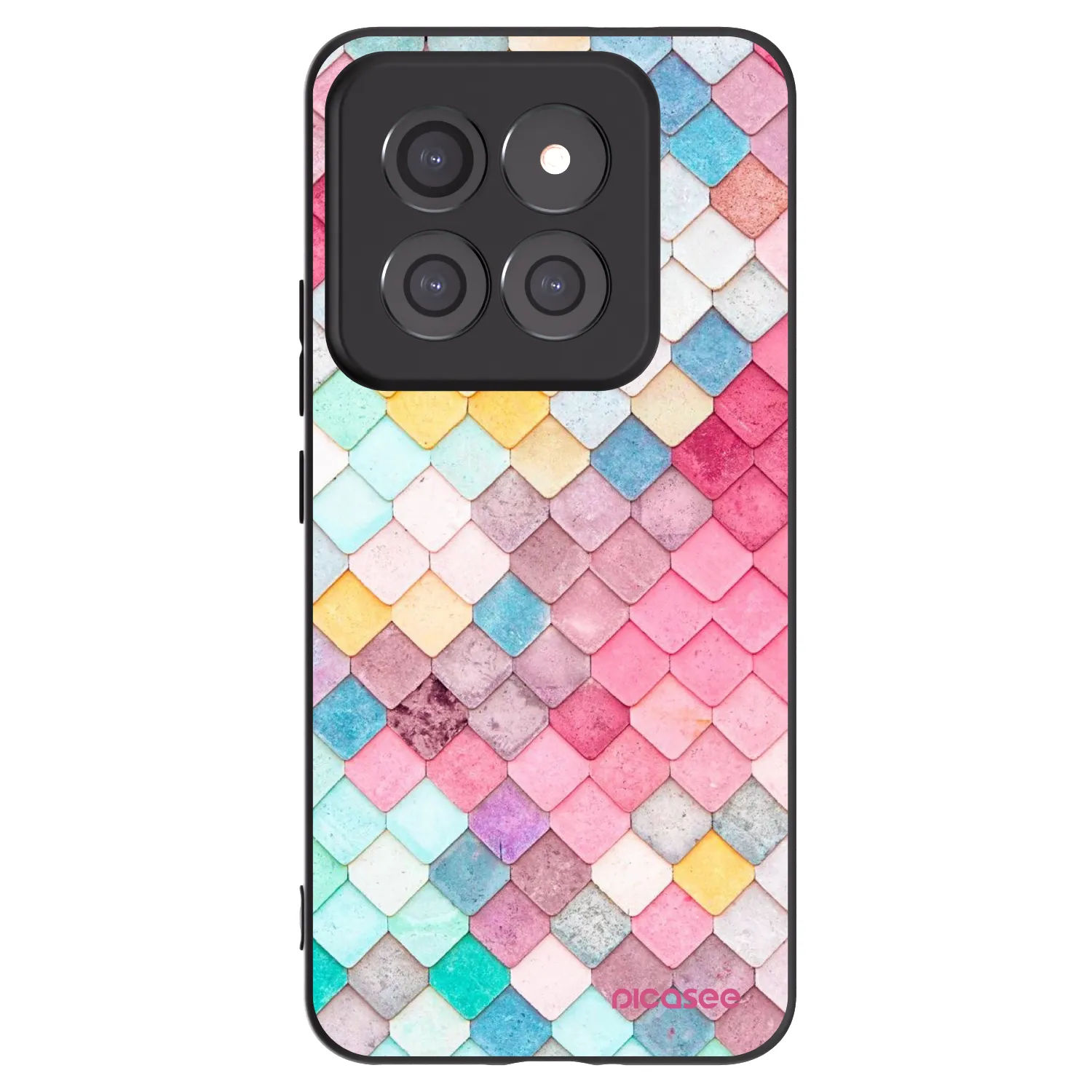 Picasee Μαύρη θήκη σιλικόνης για Xiaomi 14 Pro - Colorful roof
