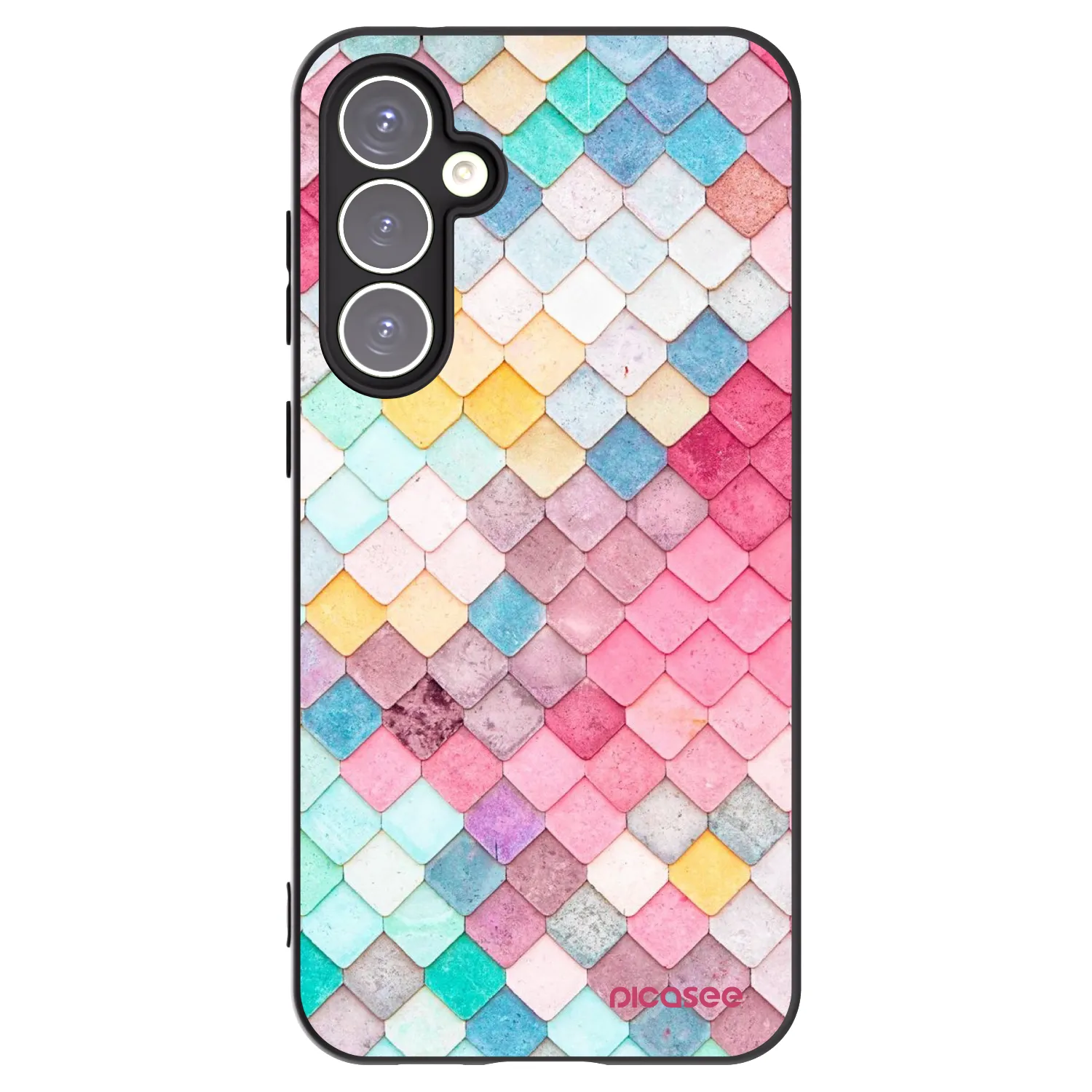 Picasee Μαύρη θήκη σιλικόνης για Samsung Galaxy S23 FE S711B - Colorful roof