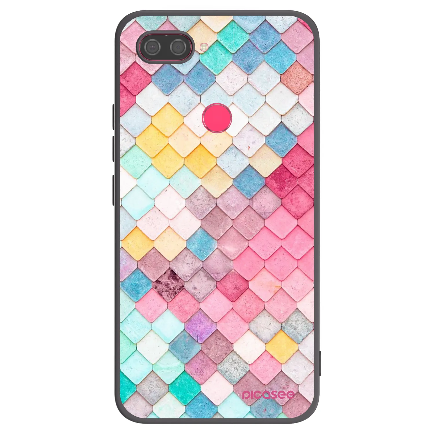 Picasee Μαύρη θήκη σιλικόνης για Xiaomi Mi 8 Lite - Colorful roof