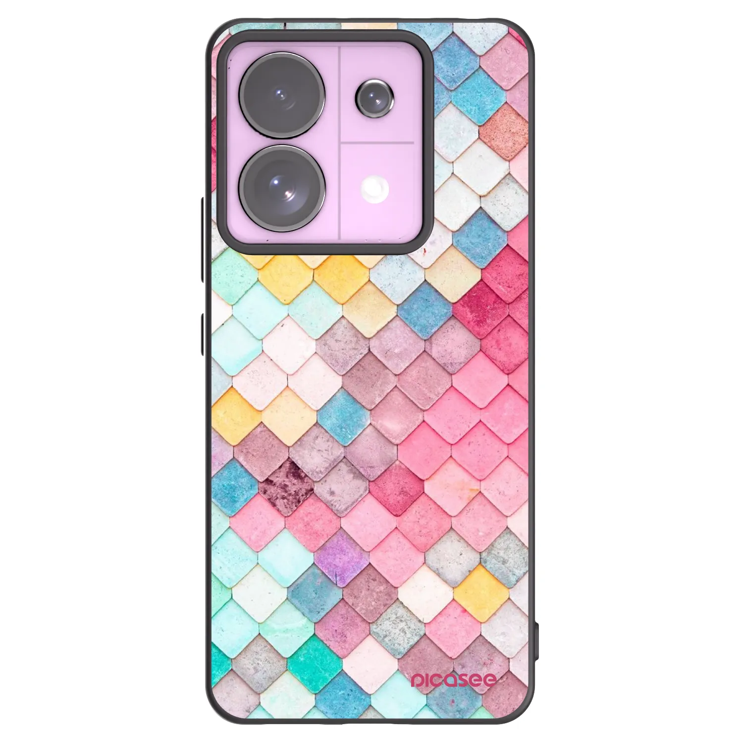 Picasee Μαύρη θήκη σιλικόνης για Xiaomi Redmi Note 13 Pro 5G - Colorful roof