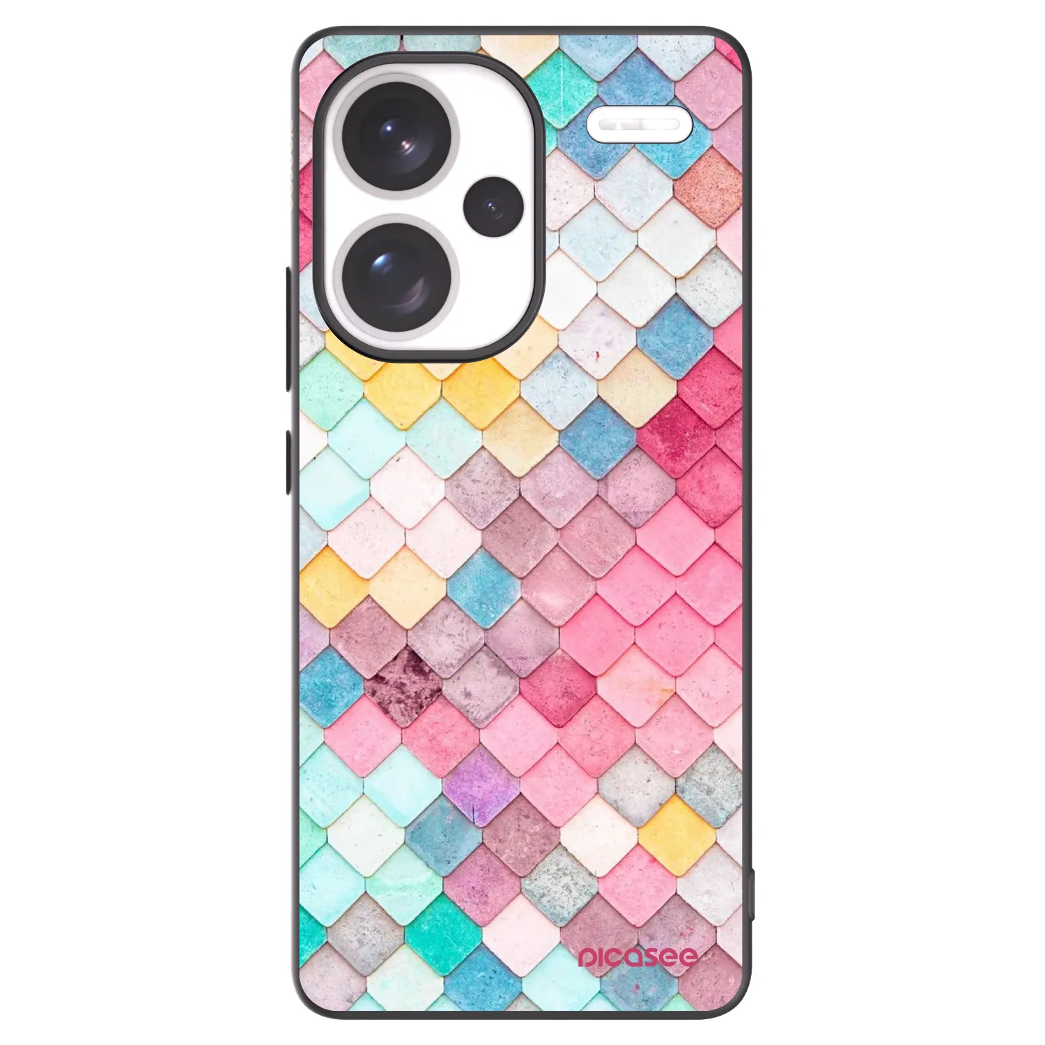 Picasee Μαύρη θήκη σιλικόνης για Xiaomi Redmi Note 13 Pro+ 5G - Colorful roof