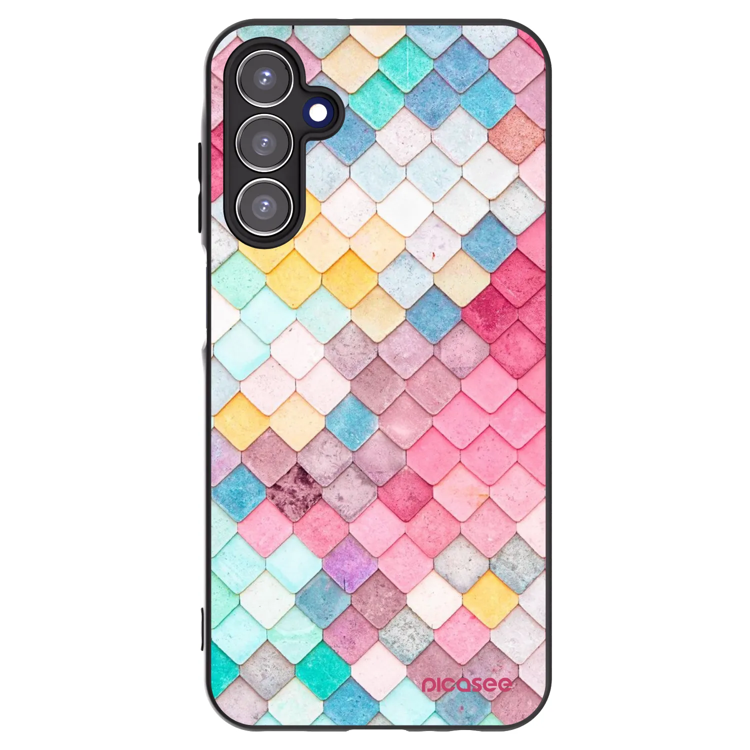 Picasee Μαύρη θήκη σιλικόνης για Samsung Galaxy A15 A156B 5G - Colorful roof