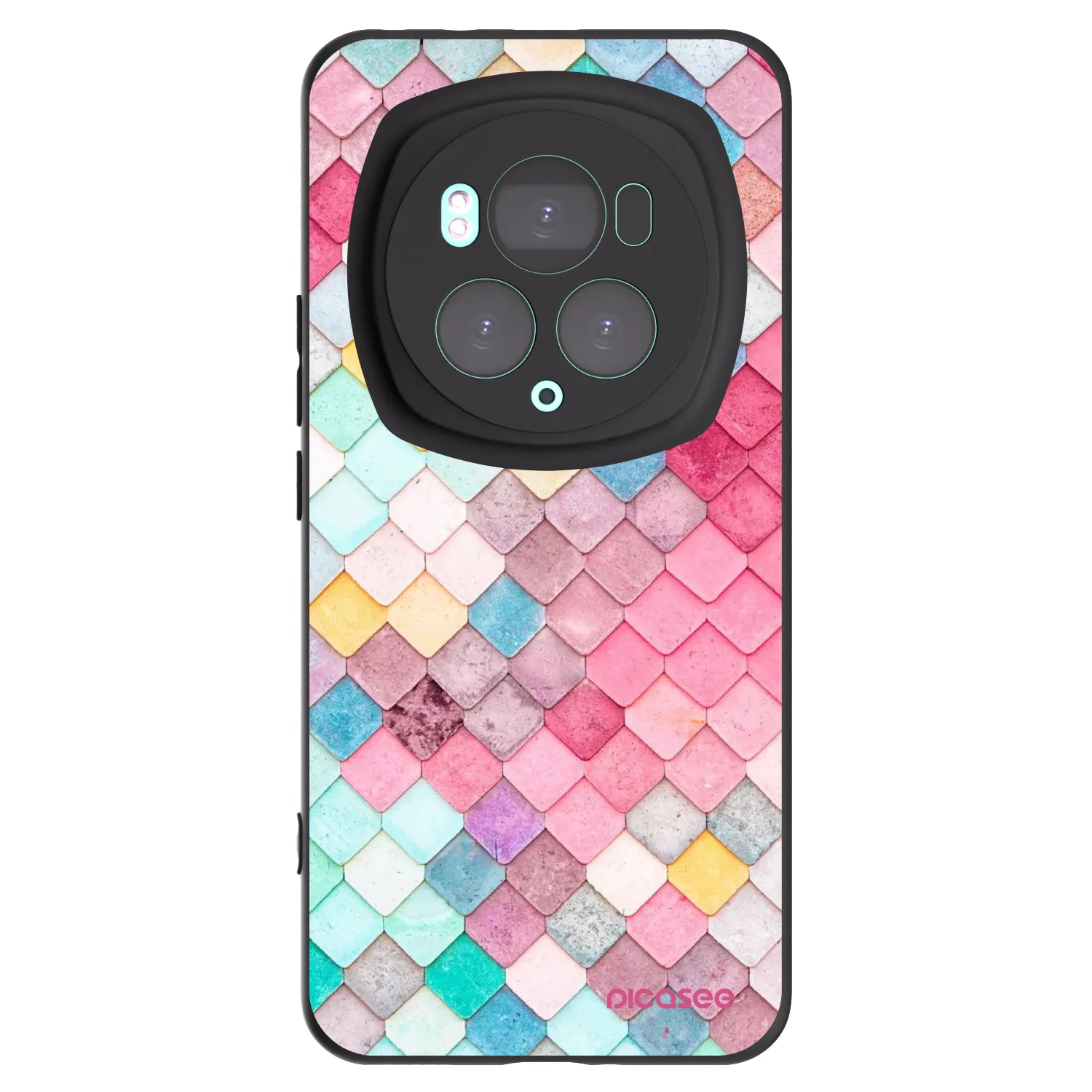 Picasee Μαύρη θήκη σιλικόνης για Honor Magic6 Pro - Colorful roof
