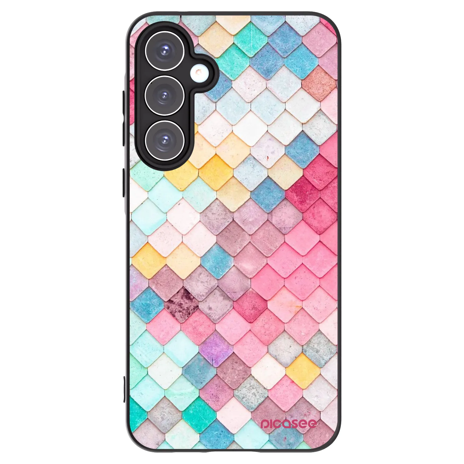 Picasee Μαύρη θήκη σιλικόνης για Samsung Galaxy A55 5G A556B - Colorful roof