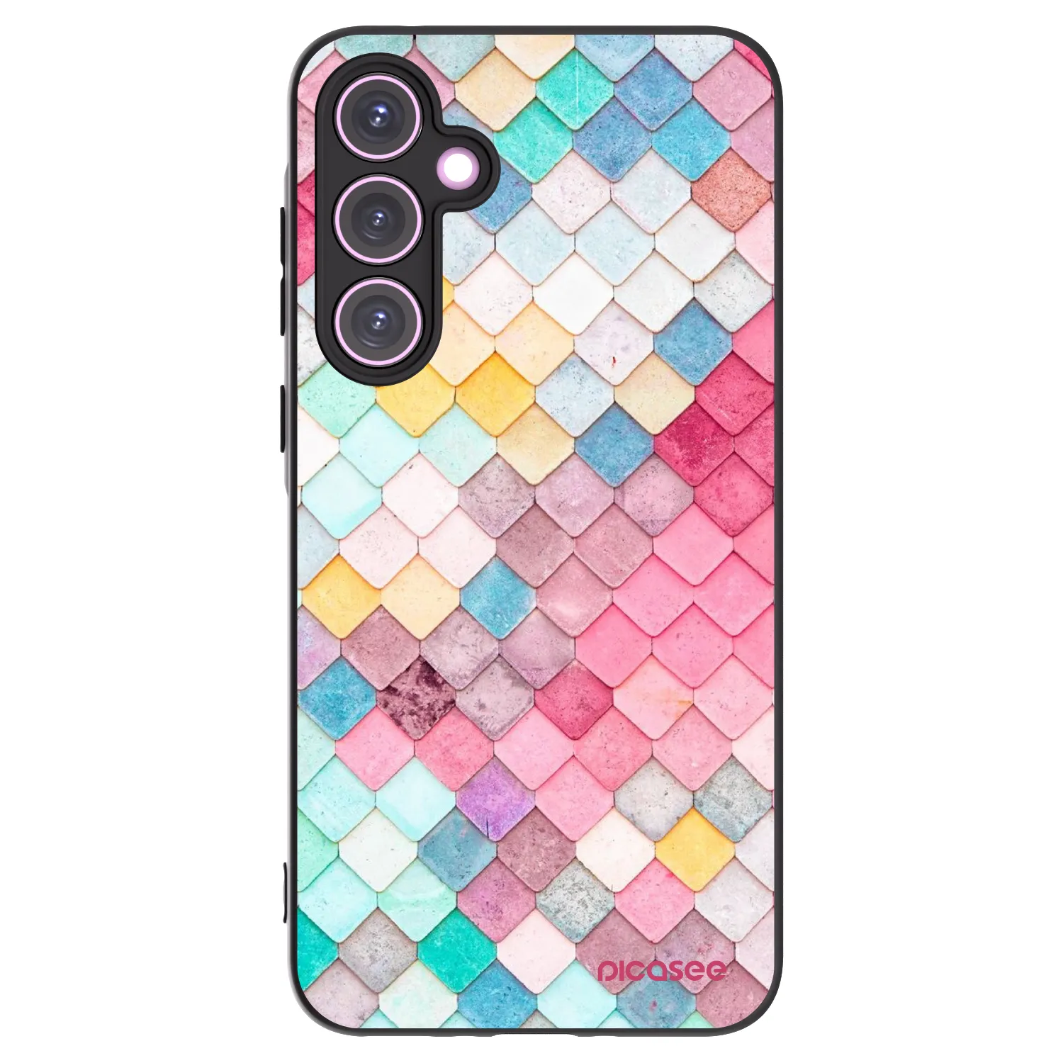 Picasee Μαύρη θήκη σιλικόνης για Samsung Galaxy A35 5G A356B - Colorful roof