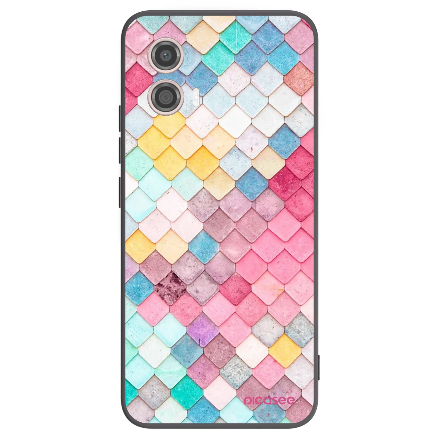 Picasee Μαύρη θήκη σιλικόνης για Motorola Moto G53 5G - Colorful roof