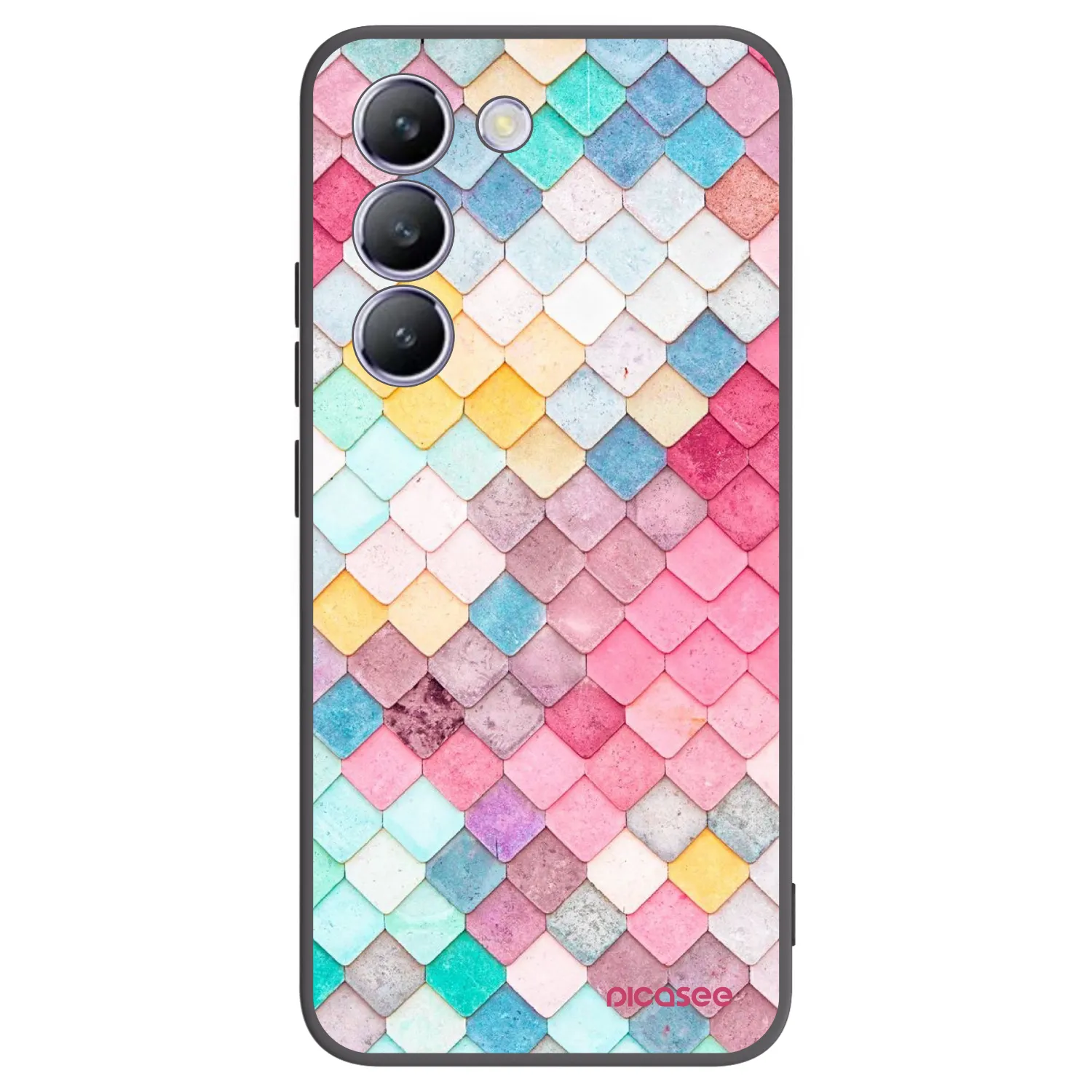 Picasee Μαύρη θήκη σιλικόνης για Vivo V40 SE 5G - Colorful roof
