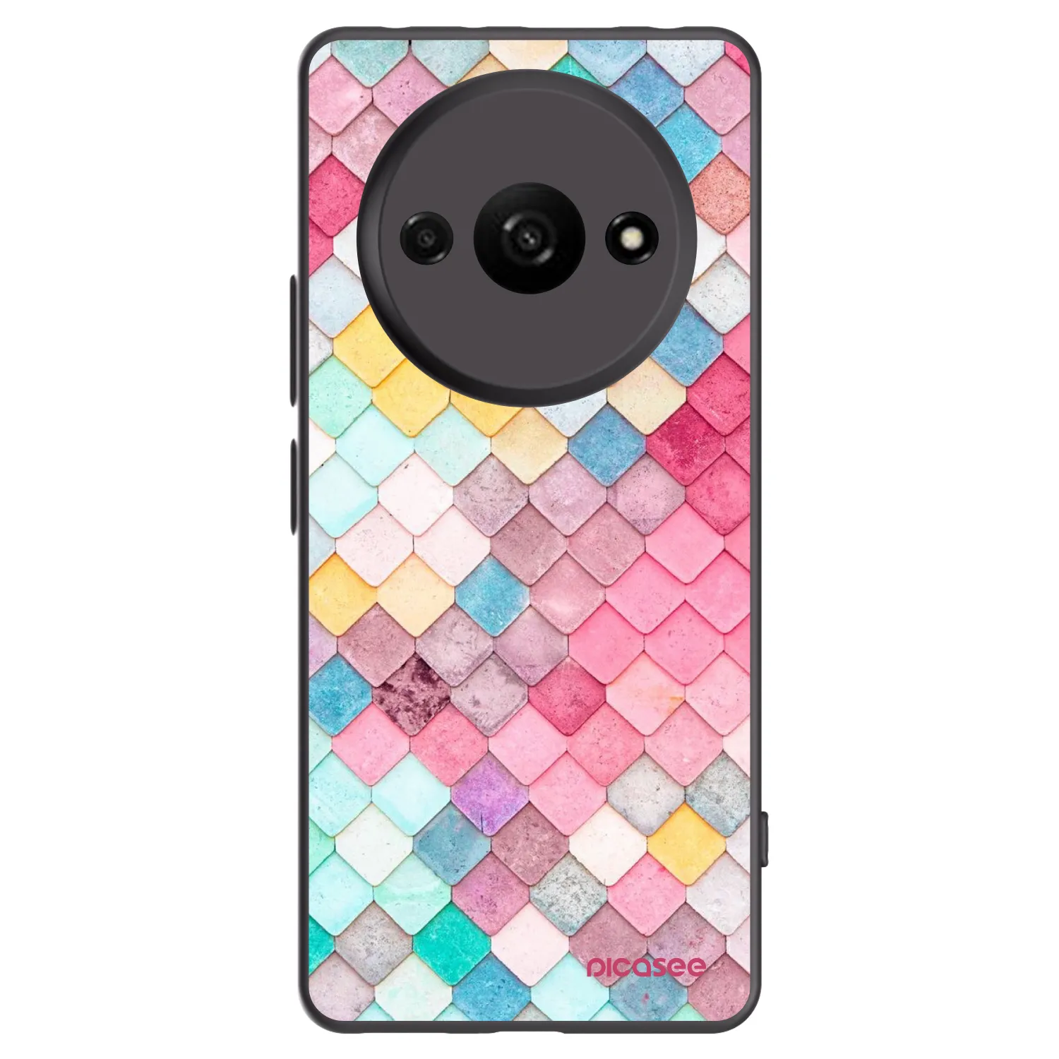 Picasee Μαύρη θήκη σιλικόνης για Xiaomi Redmi A3 - Colorful roof