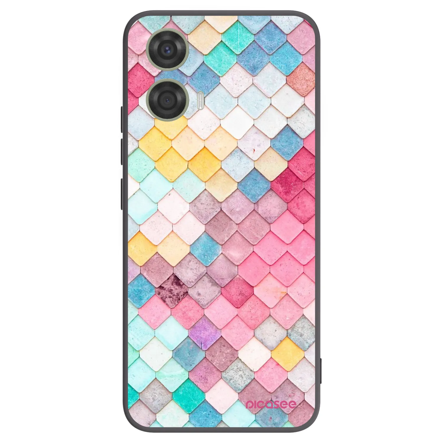 Picasee Μαύρη θήκη σιλικόνης για Motorola Moto G24 - Colorful roof