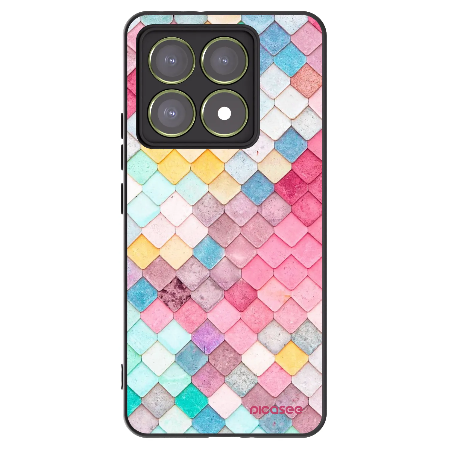 Picasee Μαύρη θήκη σιλικόνης για Xiaomi 14T - Colorful roof