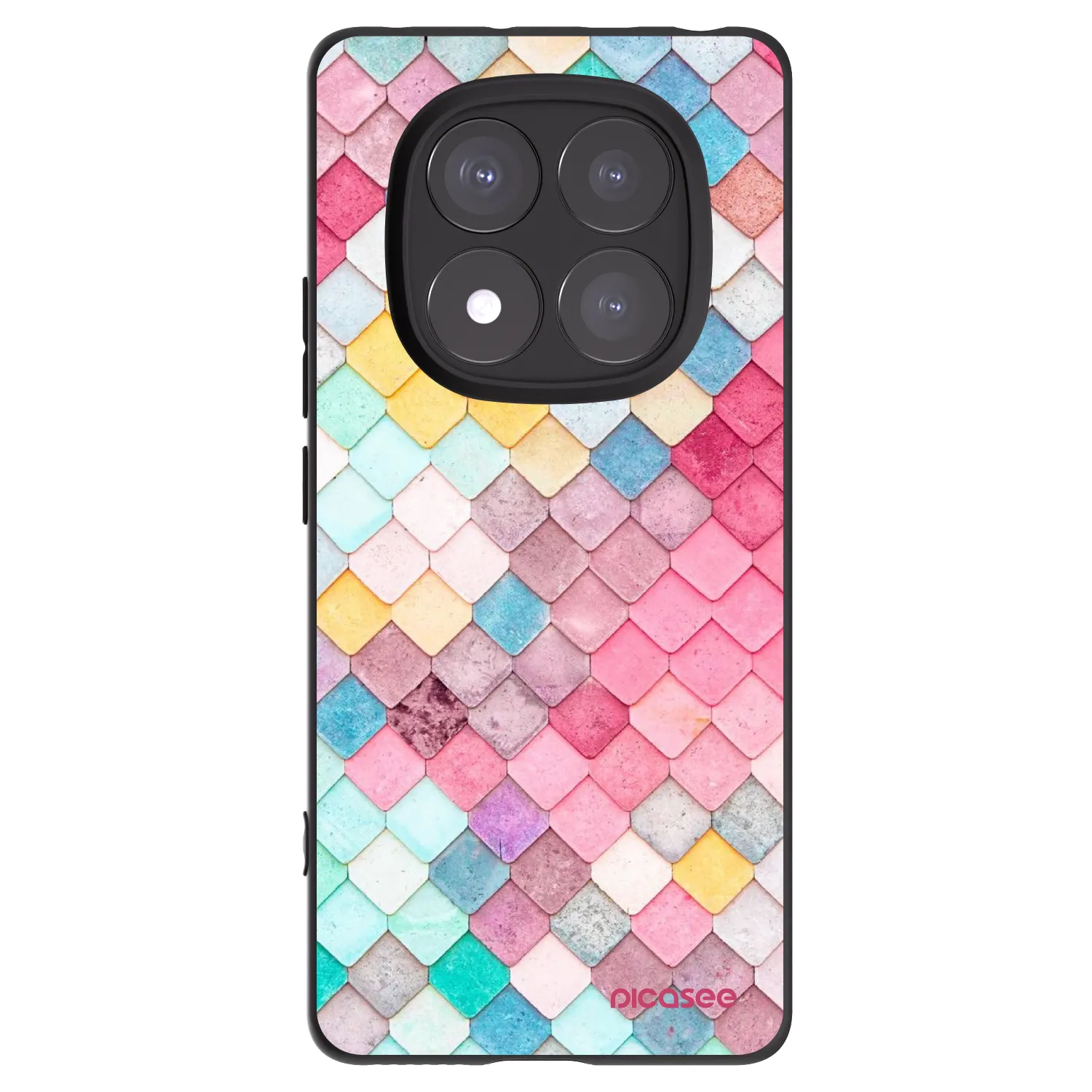 Picasee Μαύρη θήκη σιλικόνης για Xiaomi Redmi Note 14 Pro+ 5G - Colorful roof