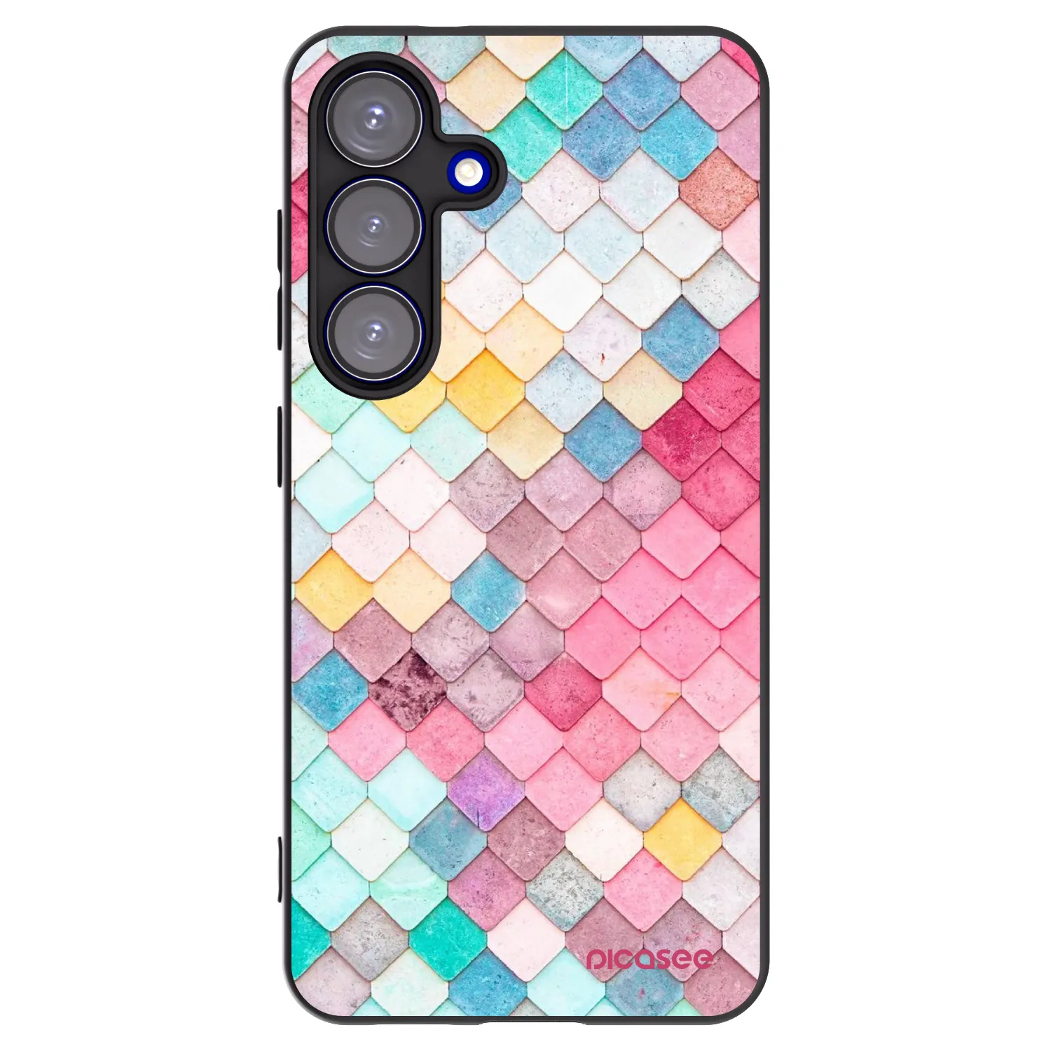 Picasee Μαύρη θήκη σιλικόνης για Samsung Galaxy S25 5G - Colorful roof