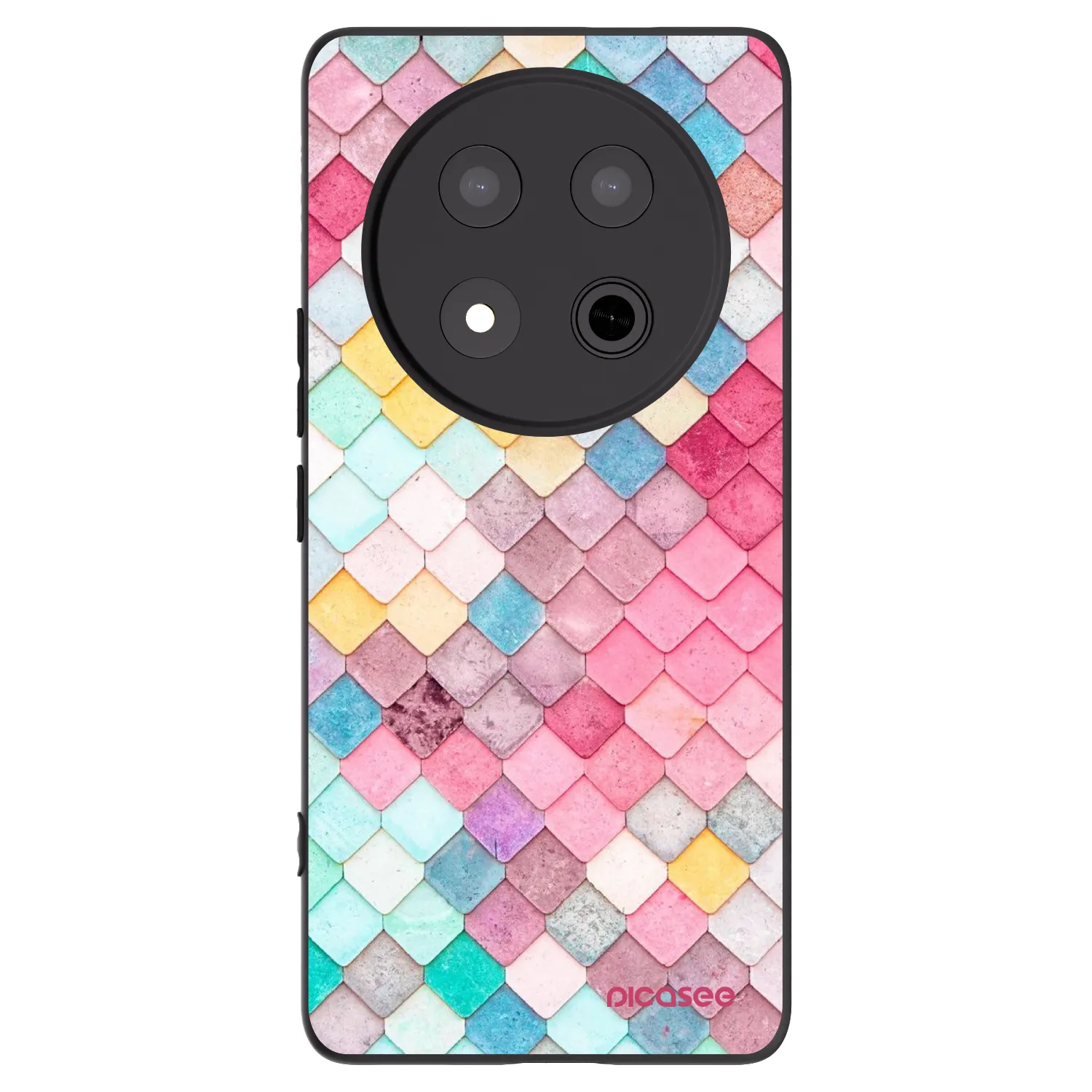 Picasee Μαύρη θήκη σιλικόνης για Honor Magic7 Lite 5G - Colorful roof
