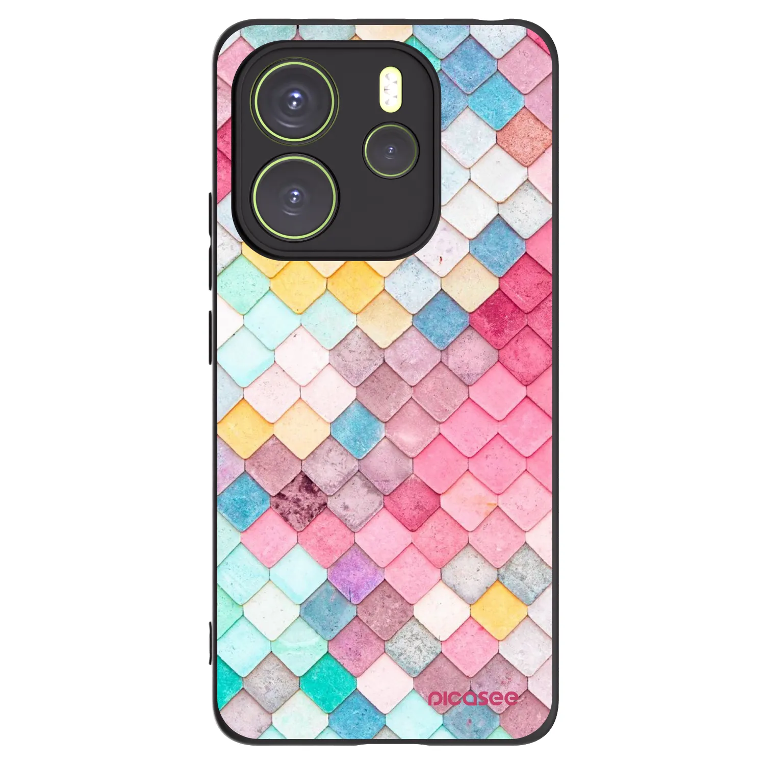 Picasee Μαύρη θήκη σιλικόνης για Xiaomi Redmi Note 14 4G - Colorful roof