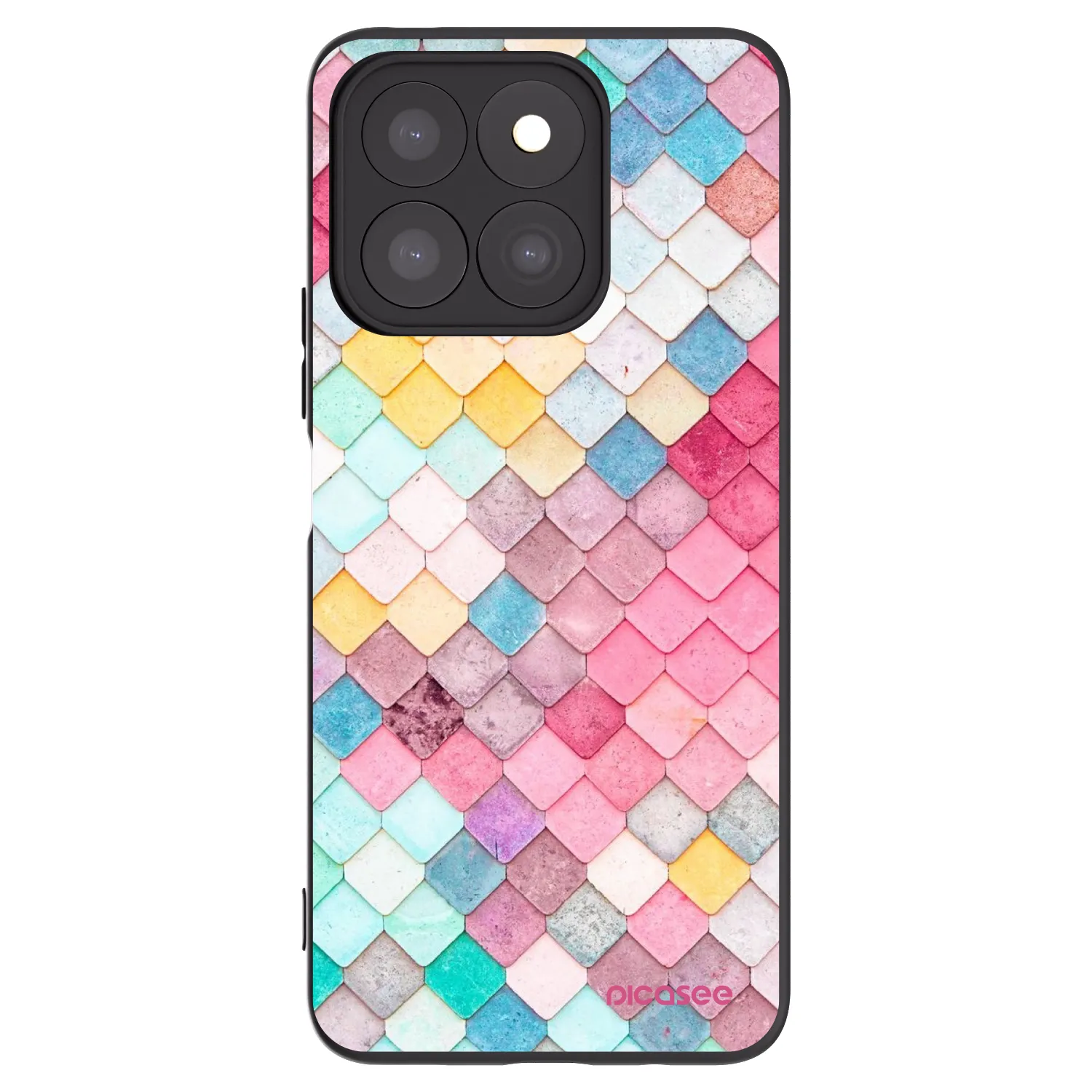 Picasee Μαύρη θήκη σιλικόνης για Honor X8c - Colorful roof