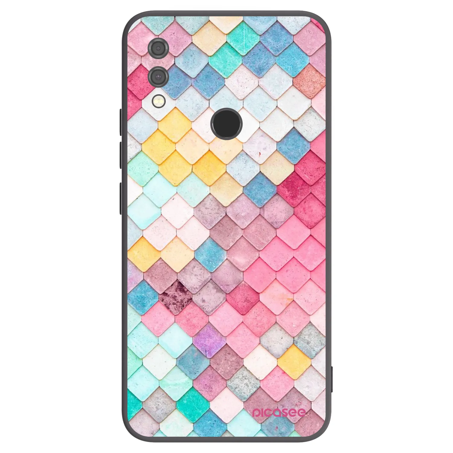 Picasee Μαύρη θήκη σιλικόνης για Xiaomi Redmi Note 7 - Colorful roof