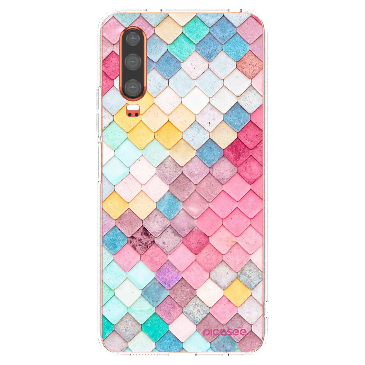 Picasee διαφανής θήκη σιλικόνης Huawei P30 - Colorful roof