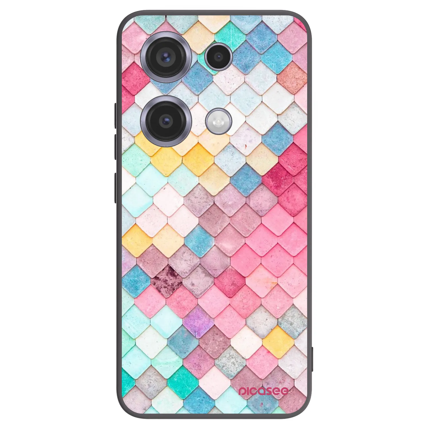 Picasee Μαύρη θήκη σιλικόνης για Xiaomi Redmi Note 14S - Colorful roof