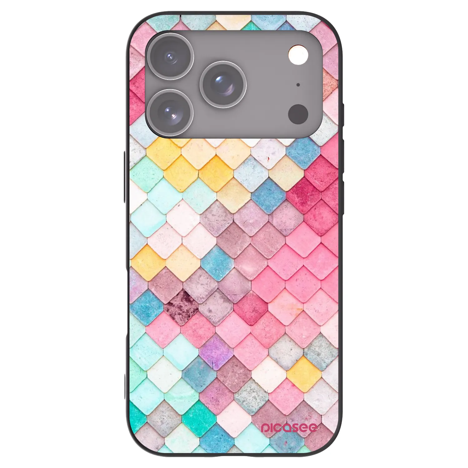 Picasee Μαύρη θήκη σιλικόνης για Apple iPhone 17 Pro - Colorful roof