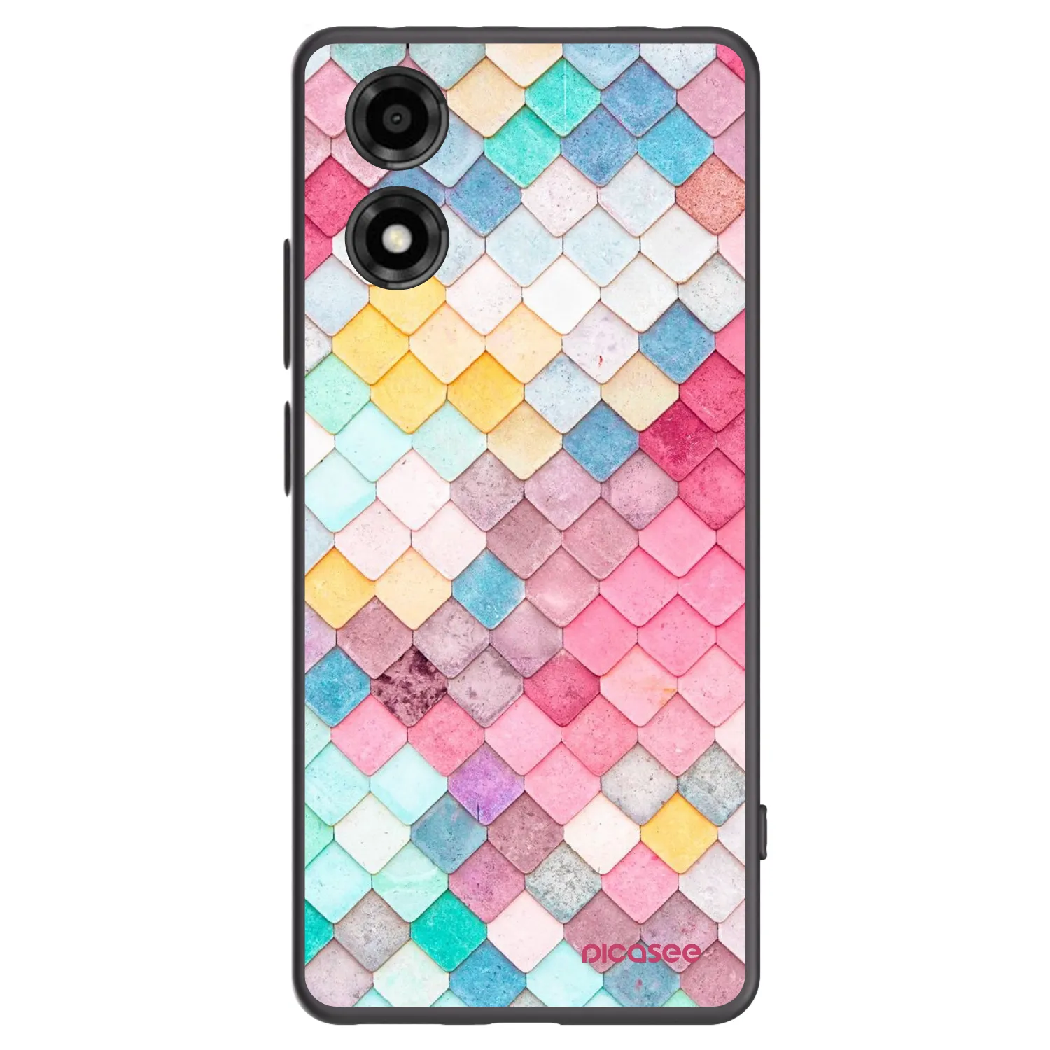 Picasee Μαύρη θήκη σιλικόνης για Motorola Moto E14 - Colorful roof