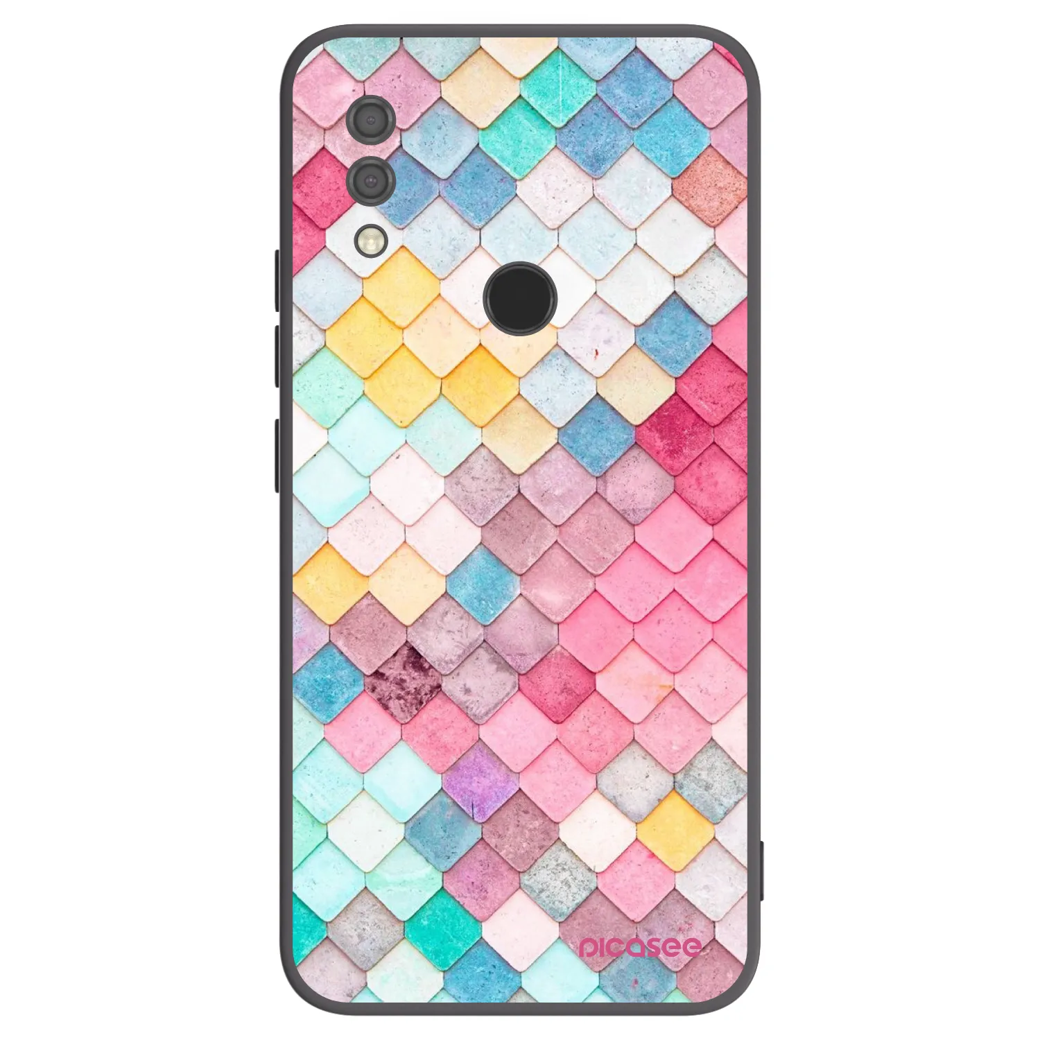 Picasee Μαύρη θήκη σιλικόνης για Xiaomi Redmi 7 - Colorful roof