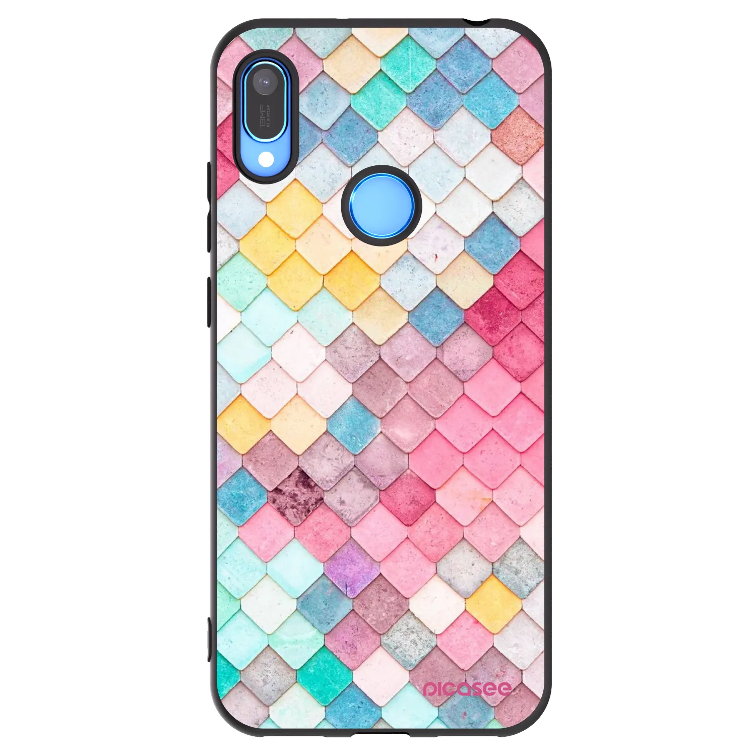 Picasee Μαύρη θήκη σιλικόνης για Huawei Y6 2019 - Colorful roof