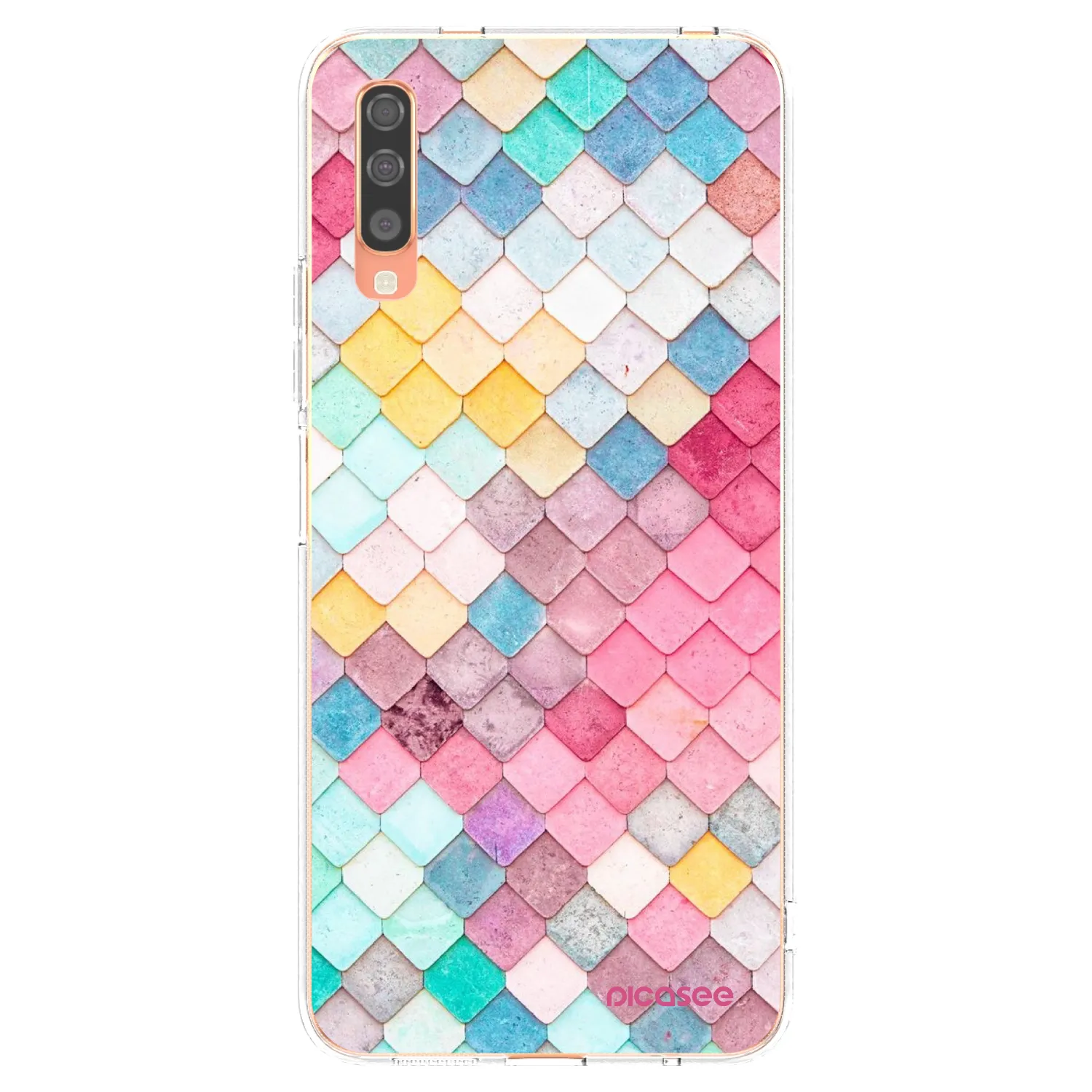 Picasee διαφανής θήκη σιλικόνης Samsung Galaxy A70 A705F - Colorful roof