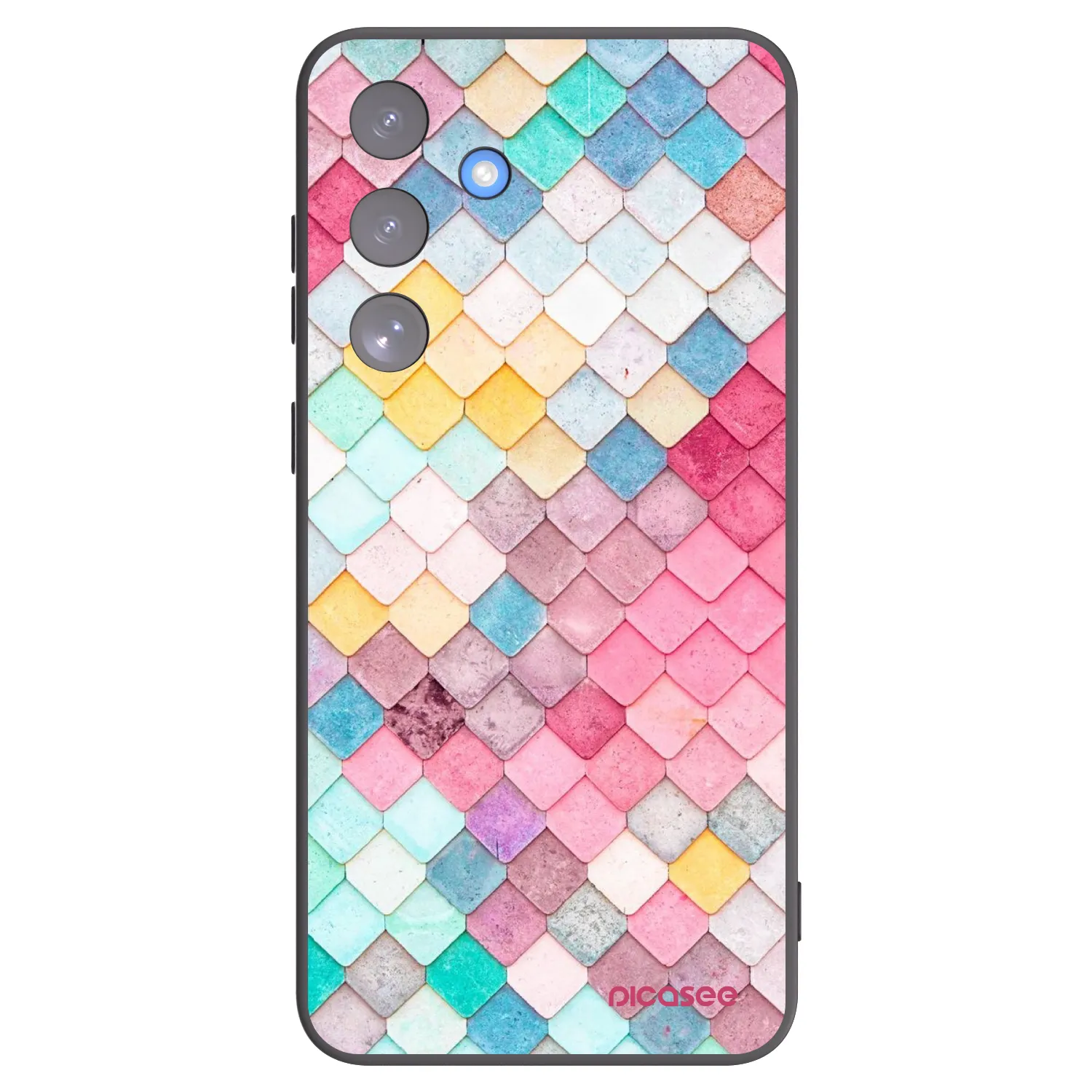 Picasee Μαύρη θήκη σιλικόνης για Samsung Galaxy S25 FE 5G - Colorful roof
