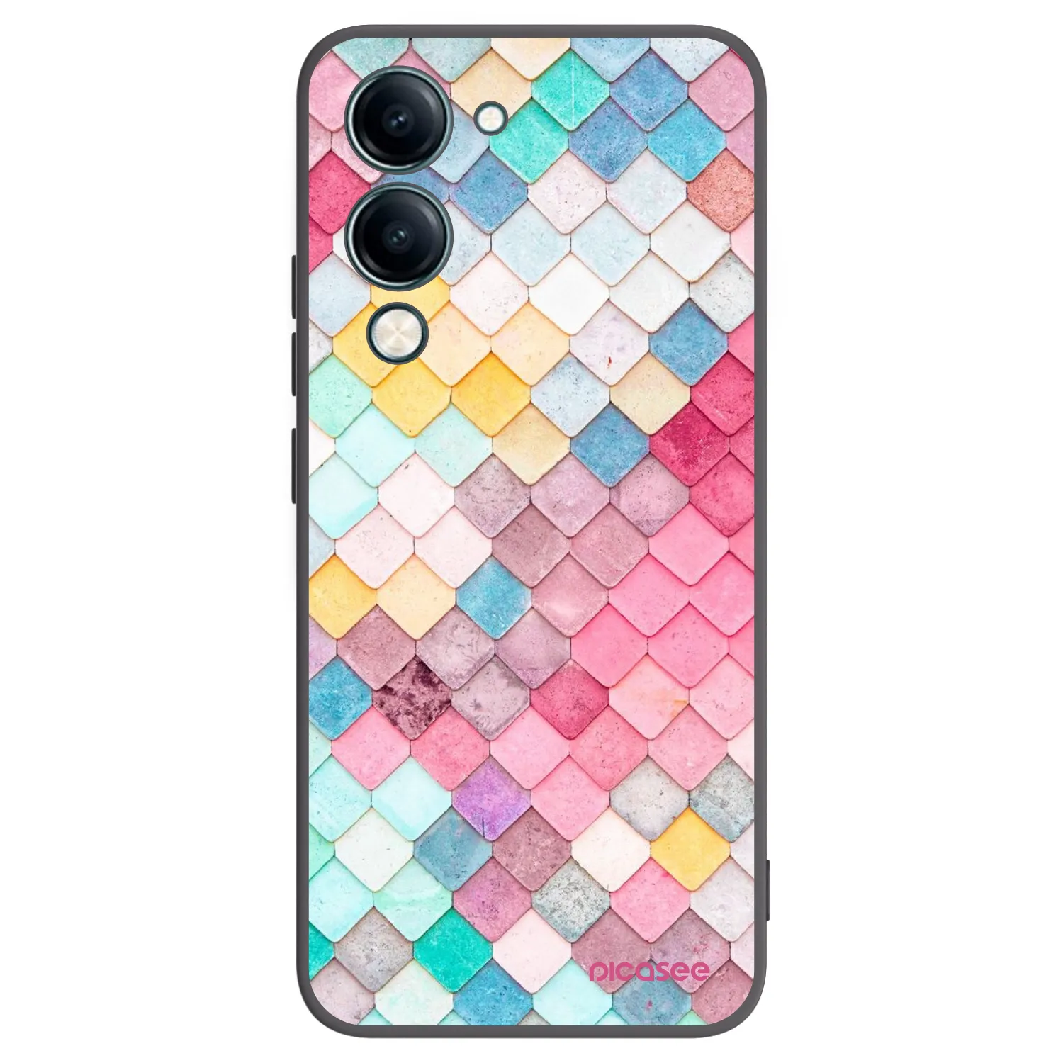 Picasee Μαύρη θήκη σιλικόνης για Vivo Y29s 5G - Colorful roof