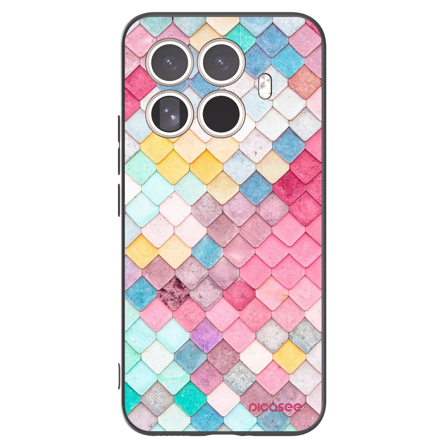 Picasee Μαύρη θήκη σιλικόνης για Xiaomi 15T Pro - Colorful roof