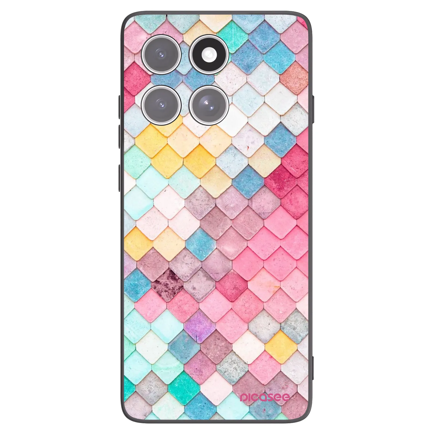 Picasee Μαύρη θήκη σιλικόνης για Motorola Edge 60 Fusion - Colorful roof