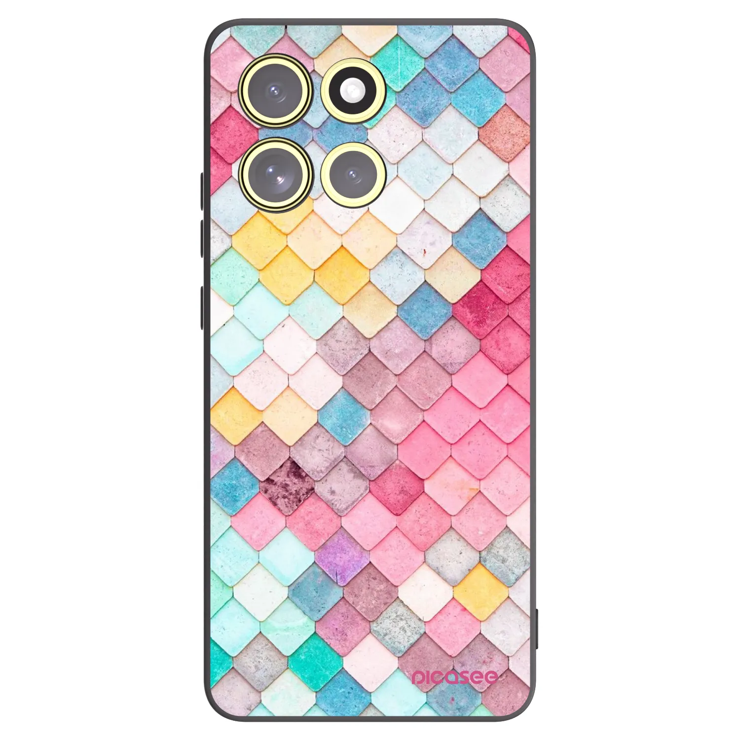 Picasee Μαύρη θήκη σιλικόνης για Motorola Moto G86 Power 5G - Colorful roof
