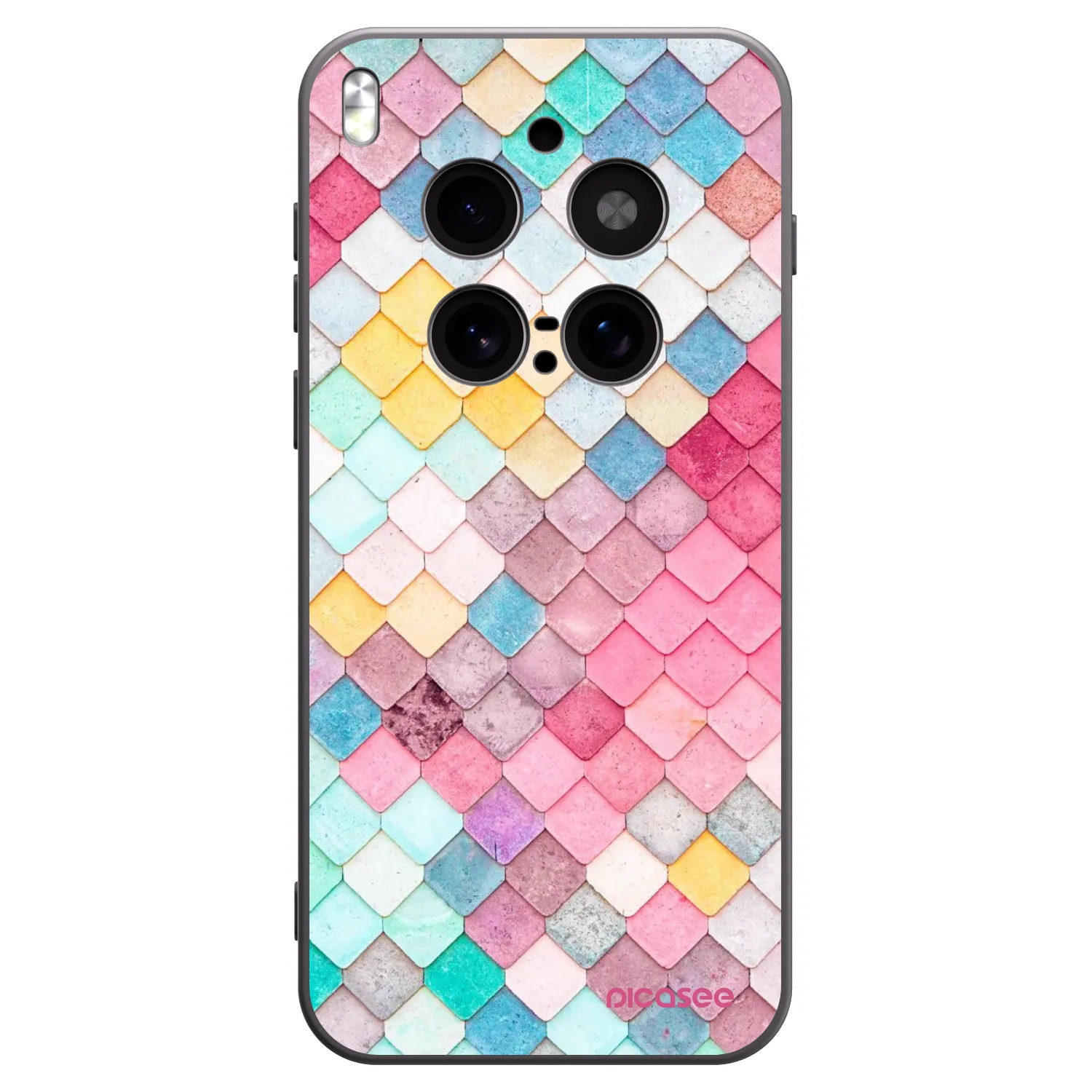 Picasee Μαύρη θήκη σιλικόνης για Vivo X300 Pro - Colorful roof