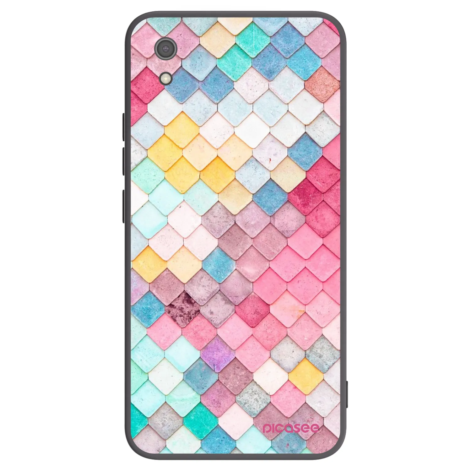 Picasee Μαύρη θήκη σιλικόνης για Xiaomi Redmi 7A - Colorful roof