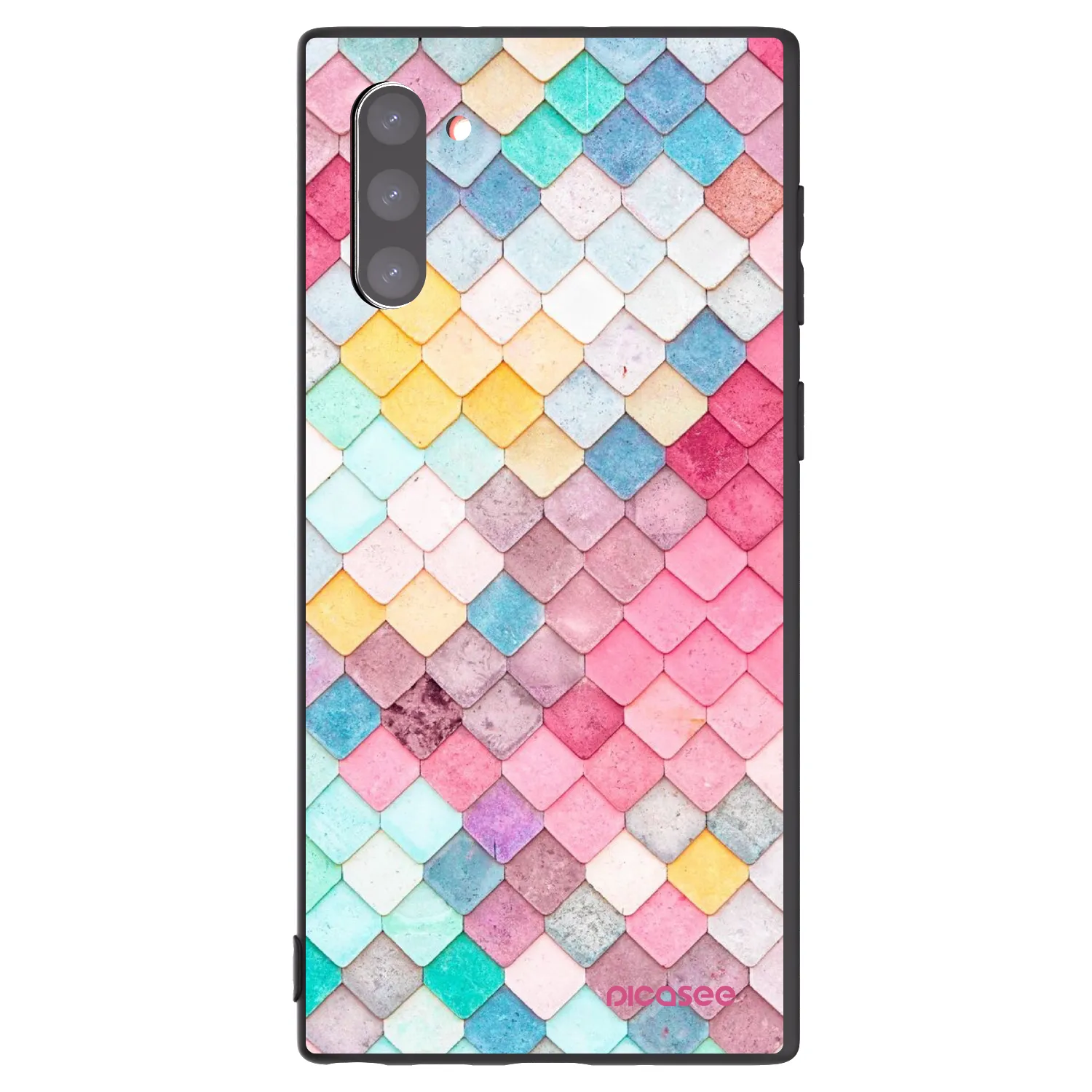 Picasee Μαύρη θήκη σιλικόνης για Samsung Galaxy Note 10 N970F - Colorful roof