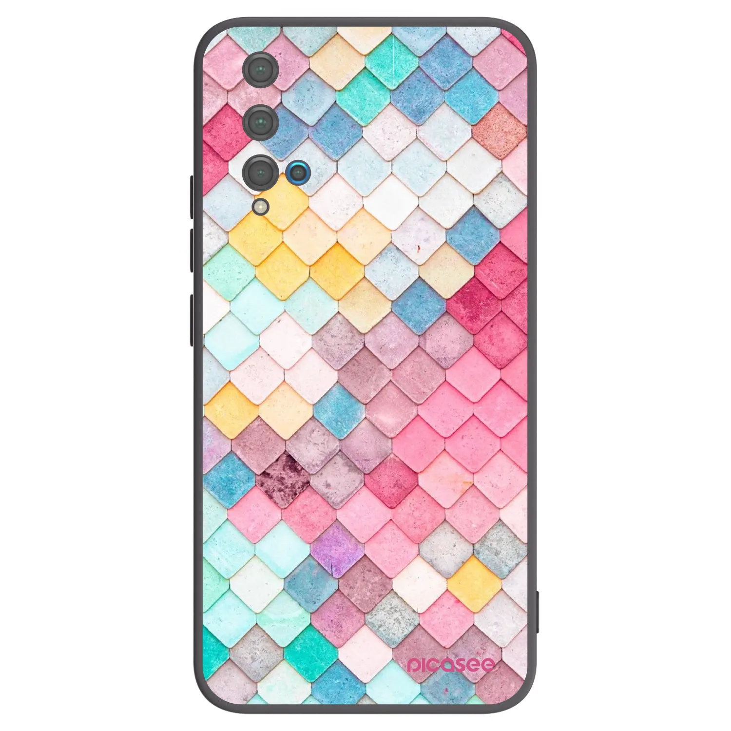 Picasee Μαύρη θήκη σιλικόνης για Huawei Nova 5T - Colorful roof