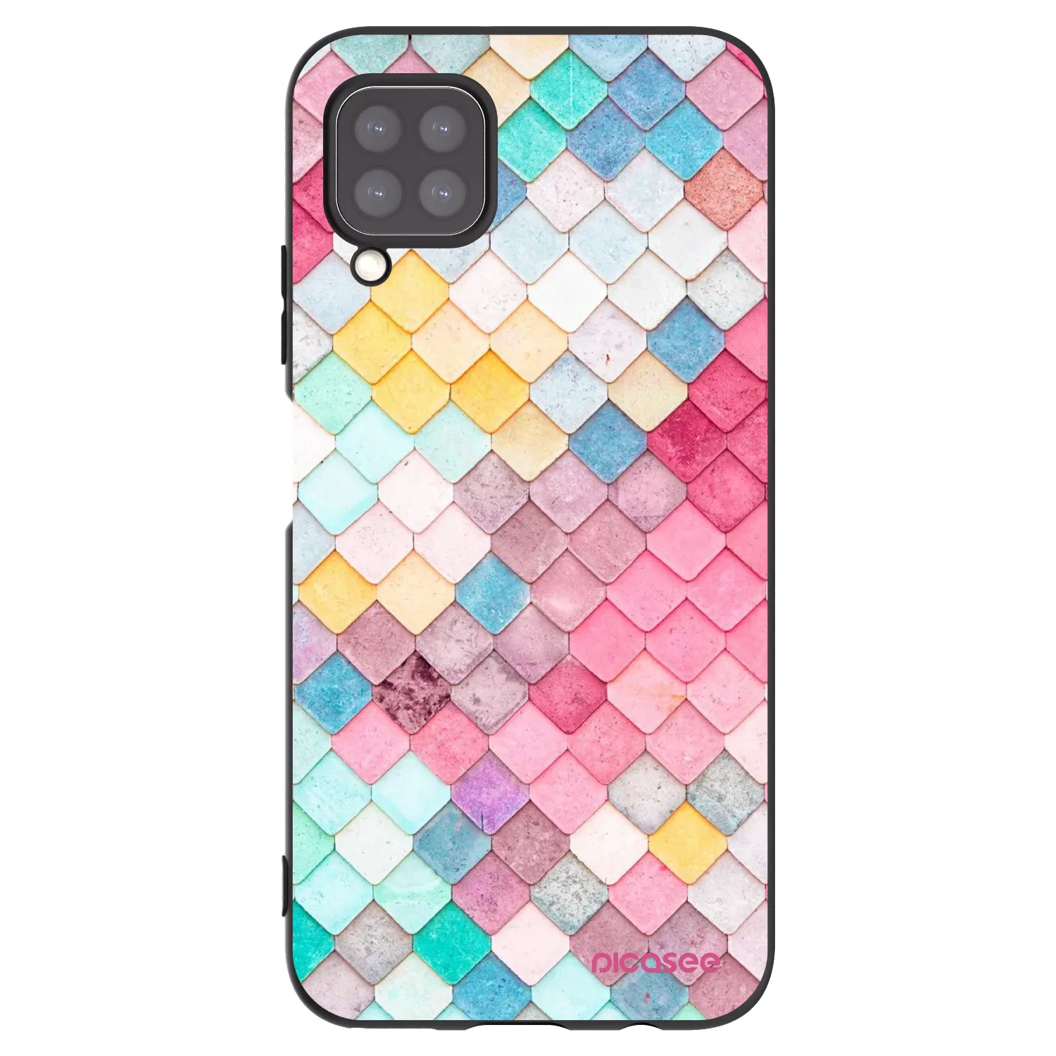 Picasee Μαύρη θήκη σιλικόνης για Huawei P40 Lite - Colorful roof