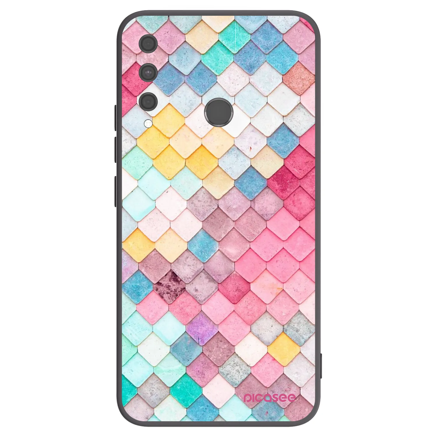Picasee Μαύρη θήκη σιλικόνης για Huawei P40 Lite E - Colorful roof