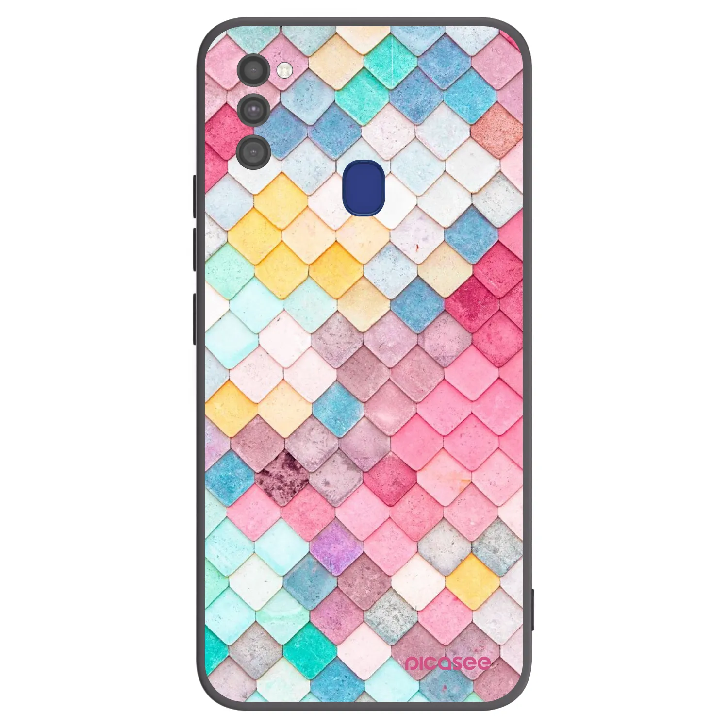 Picasee Μαύρη θήκη σιλικόνης για Samsung Galaxy M21 M215F - Colorful roof