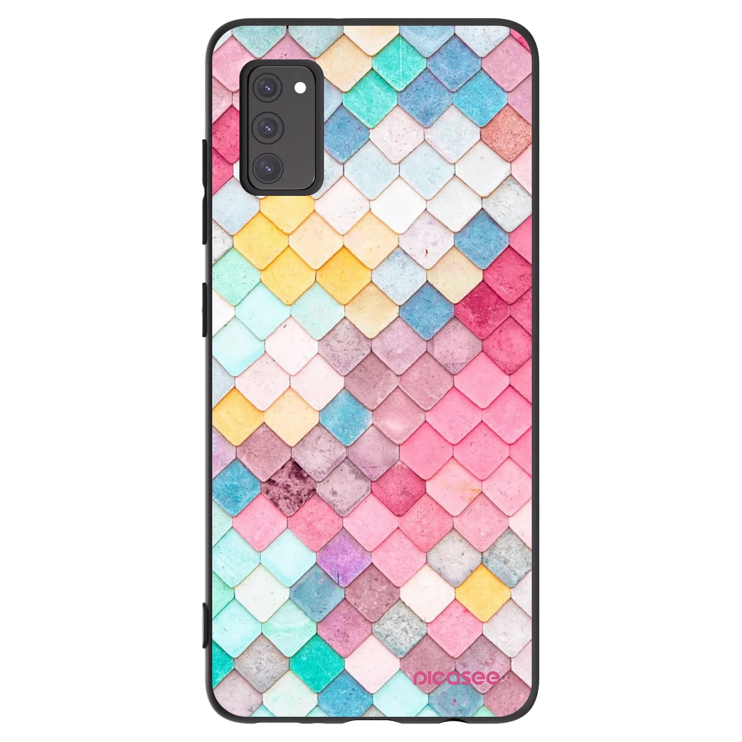 Picasee Μαύρη θήκη σιλικόνης για Samsung Galaxy A41 A415F - Colorful roof