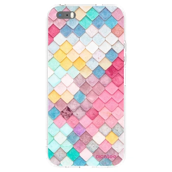 Picasee διαφανής θήκη σιλικόνης Apple iPhone 5/5S/SE - Colorful roof