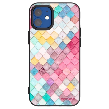 Picasee Μαύρη θήκη σιλικόνης για Apple iPhone 12 mini - Colorful roof