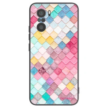 Picasee Μαύρη θήκη σιλικόνης για Xiaomi Poco F3 - Colorful roof