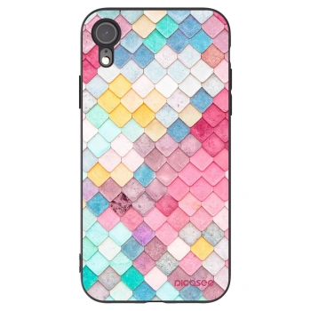 Picasee Μαύρη θήκη σιλικόνης για Apple iPhone XR - Colorful roof