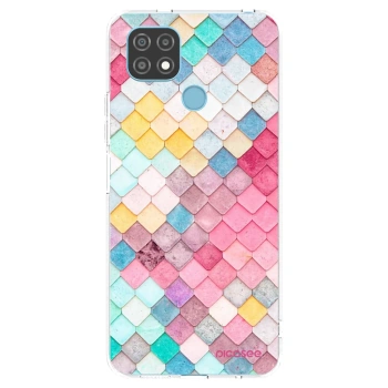 Picasee διαφανής θήκη σιλικόνης Realme C21 - Colorful roof