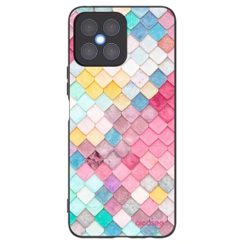 Picasee Μαύρη θήκη σιλικόνης για Honor X8 4G - Colorful roof