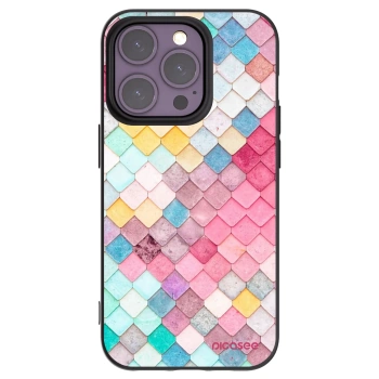 Picasee Μαύρη θήκη σιλικόνης για Apple iPhone 14 Pro - Colorful roof