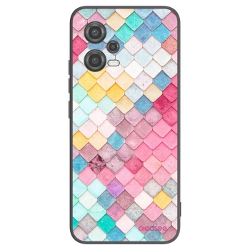 Picasee Μαύρη θήκη σιλικόνης για Xiaomi Poco X5 - Colorful roof
